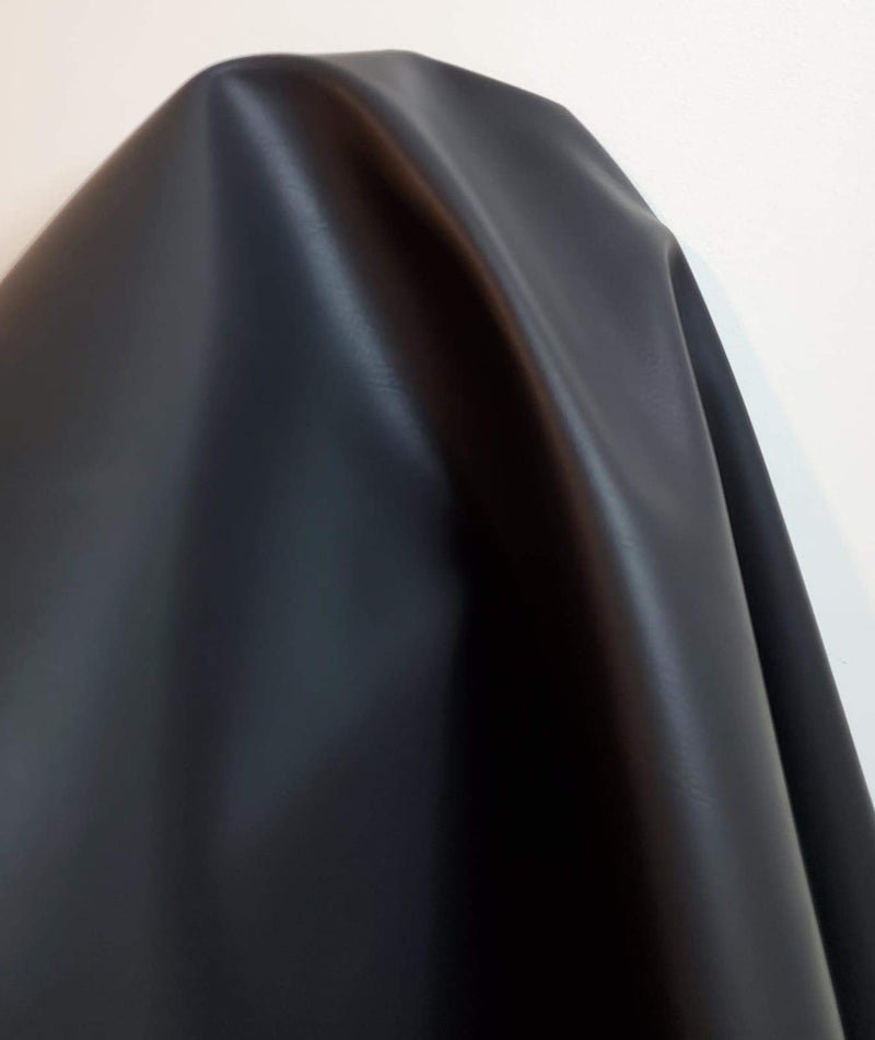 NAT LEATHERS أقمشة جلدية NAT | جلد نباتي صناعي أسود غير لامع ناعم | 1 ياردة (36 × 54 بوصة عرض) مقطوعة بالياردة | جلد صناعي 0.9 مم للتنجيد | 36"x54" - Image 2